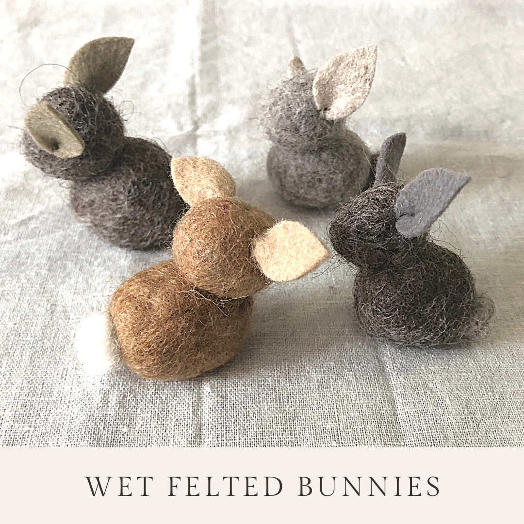 wet felted bunnies